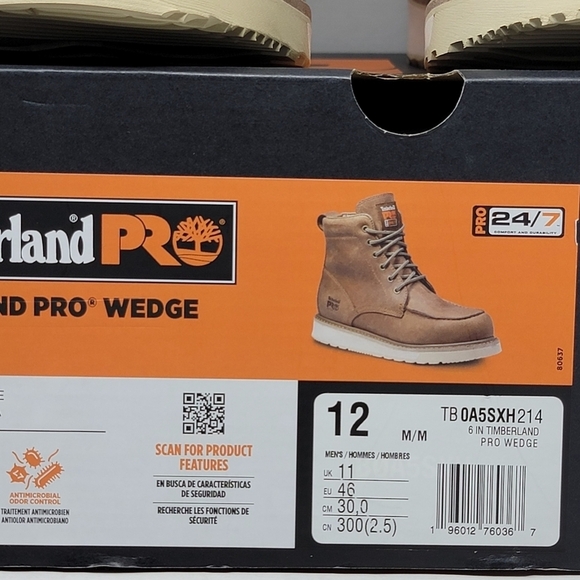 Timberland PRO Wedge 6" Soft Moc-Toe Work Boots Size 12 Oil Slip Resistant New - Picture 10 of 11